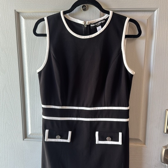 Karl Lagerfeld Black Sleeveless Sheath Mini Dress - Picture 2 of 5